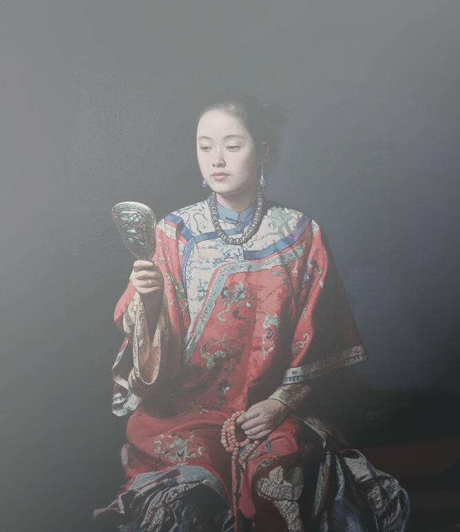 Jiang Guofang The Concubine Looking At The Mirror by Jiang Guofang